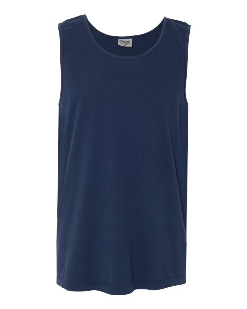 Unisex Garment-Dyed Heavyweight Tank Top - True Navy Front