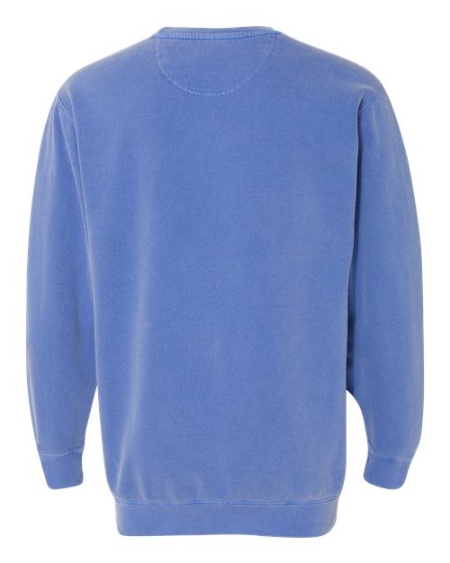 Unisex Garment-Dyed Crewneck Sweatshirt - Flo Blue Back