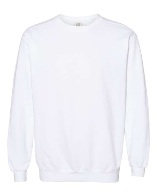 Unisex Garment-Dyed Crewneck Sweatshirt - White Front