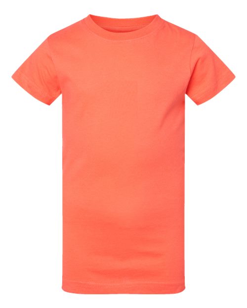 Girls' Fine Jersey Tee - Papaya Front