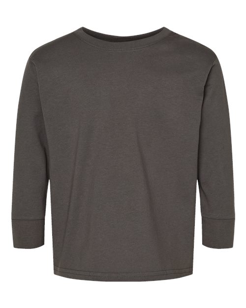 Toddler Fine Jersey Long Sleeve Tee - Charcoal Front
