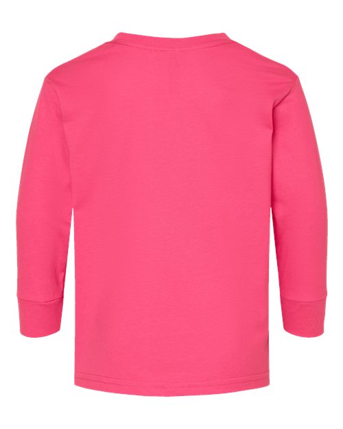 Toddler Fine Jersey Long Sleeve Tee - Hot Pink Back