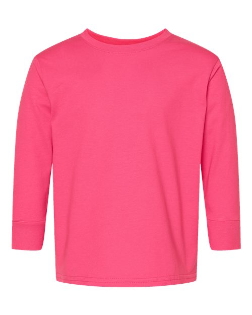Toddler Fine Jersey Long Sleeve Tee - Hot Pink Front