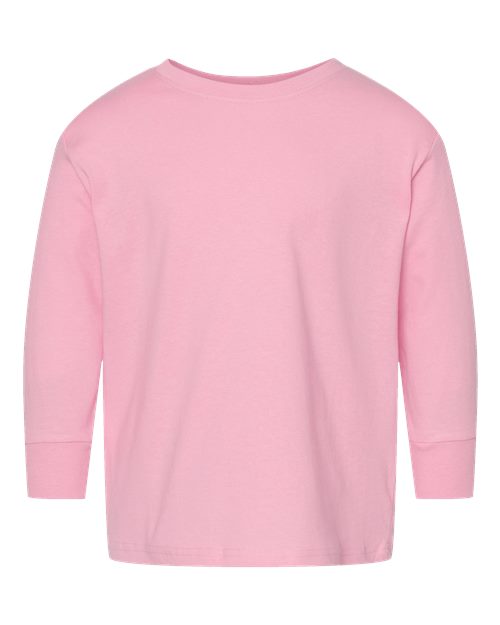 Toddler Fine Jersey Long Sleeve Tee - Pink Front