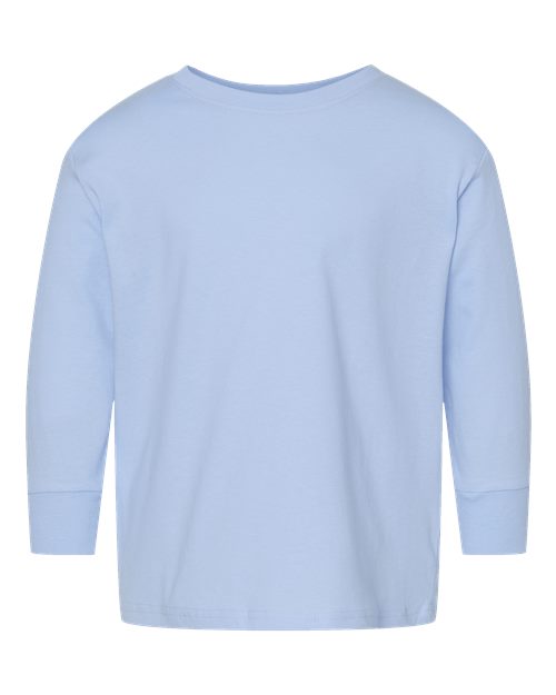 Toddler Fine Jersey Long Sleeve Tee - Light Blue Front