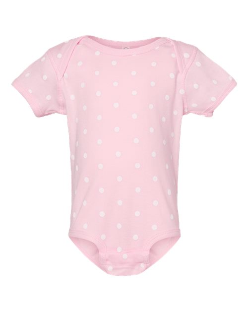 Infant Baby Rib Bodysuit - Ballerina/ White Dot Front