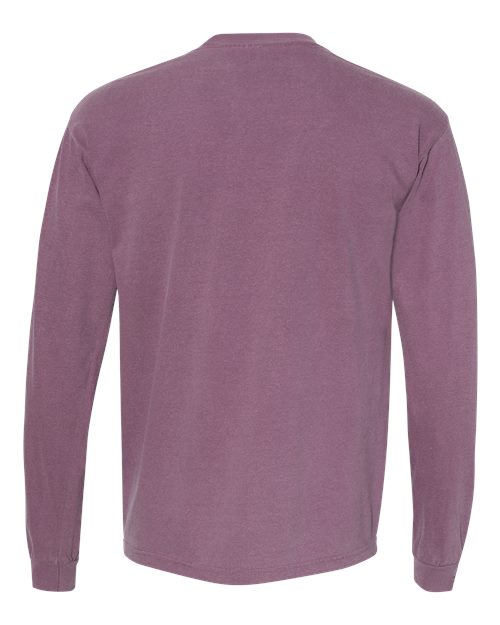 Unisex Garment-Dyed Heavyweight Long Sleeve Pocket T-Shirt - Berry Back