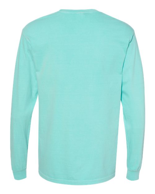 Unisex Garment-Dyed Heavyweight Long Sleeve Pocket T-Shirt - Chalky Mint Back