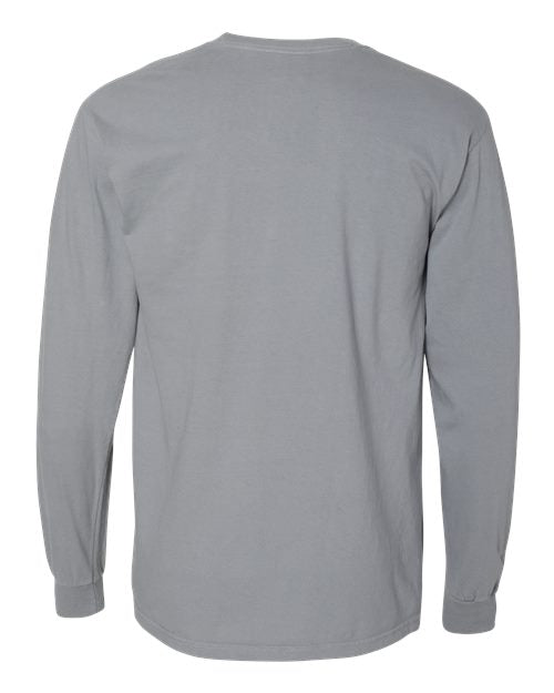Unisex Garment-Dyed Heavyweight Long Sleeve Pocket T-Shirt - Granite Back