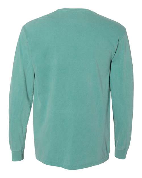 Unisex Garment-Dyed Heavyweight Long Sleeve Pocket T-Shirt - Seafoam Back