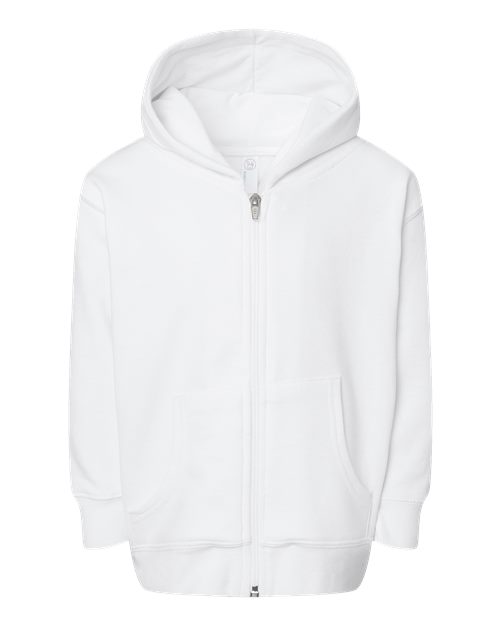 Toddler Full-Zip Fleece Hoodie Sweatshirt - White Front