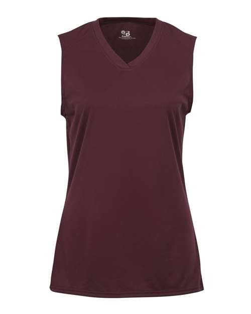 Women's B-Core Sleeveless T-Shirt - Maroon Front