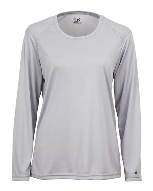 Women's B-Core Long Sleeve T-Shirt - Silver Front