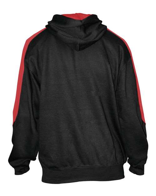 Unisex Saber Hooded Sweatshirt - Black/ Red Back