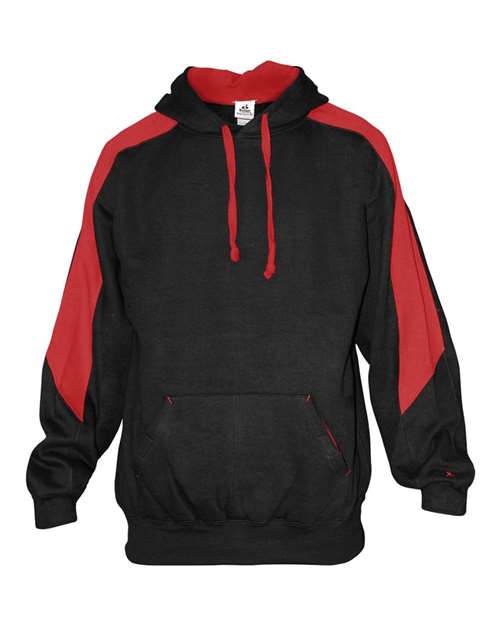 Unisex Saber Hooded Sweatshirt - Black/ Red Front