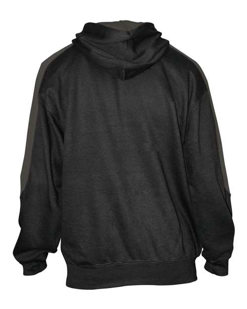 Unisex Saber Hooded Sweatshirt - Black/ Charcoal Back