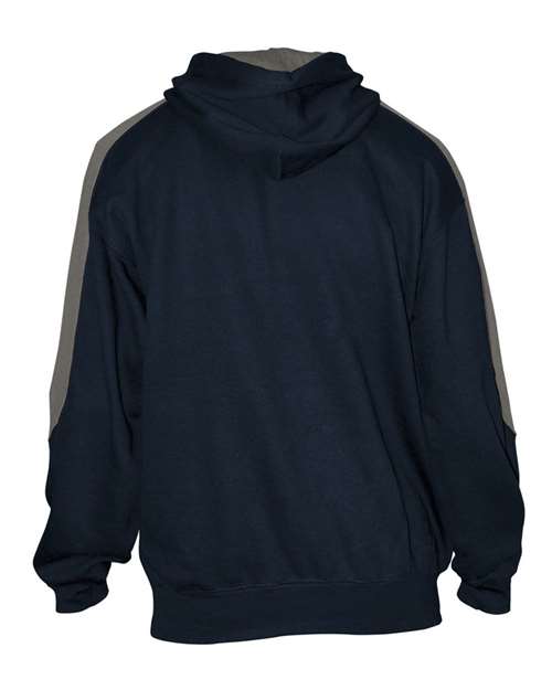 Unisex Saber Hooded Sweatshirt - Navy/ Charcoal Back