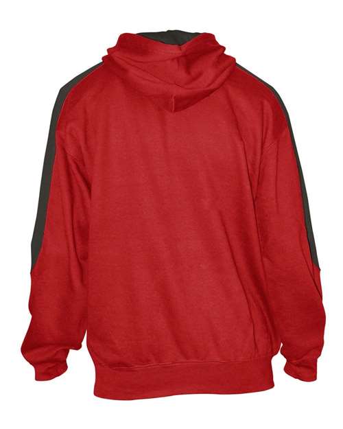 Unisex Saber Hooded Sweatshirt - Red/ Charcoal Back