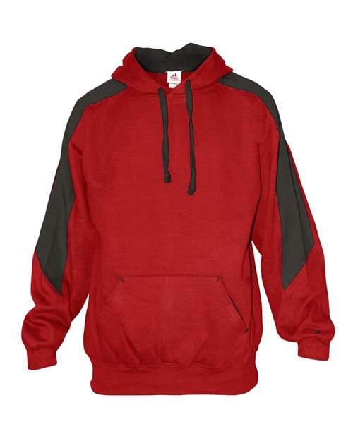 Unisex Saber Hooded Sweatshirt - Red/ Charcoal Front