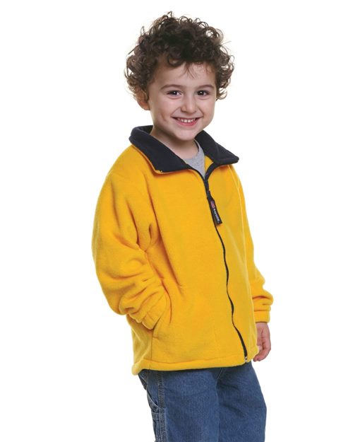 Youth USA-Made Full-Zip Fleece Jacket - Black Front