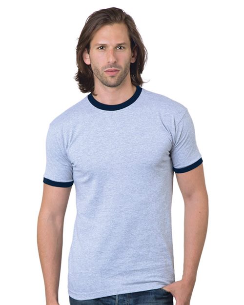 Men's USA-Made Ringer T-Shirt - White/ Red Front