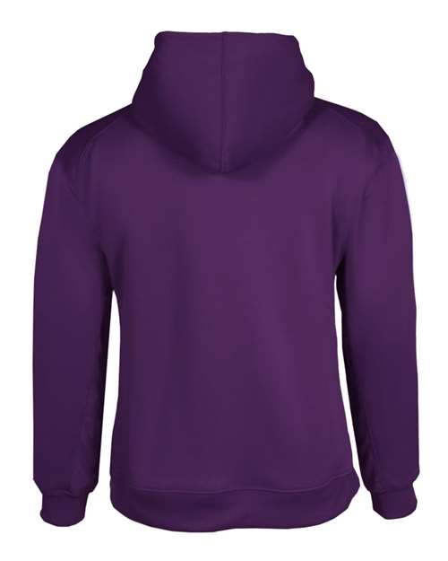 Men's Performance Fleece Hooded Sweatshirt - Purple Back