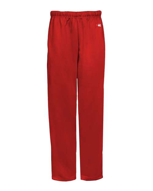 Unisex Performance Fleece Open-Bottom Sweatpants - Red Front