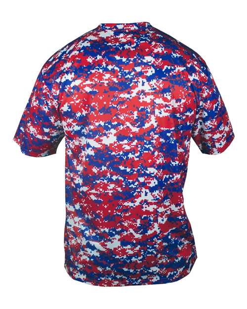 Men's Digital Camo T-Shirt - Red/ Royal Digital Back
