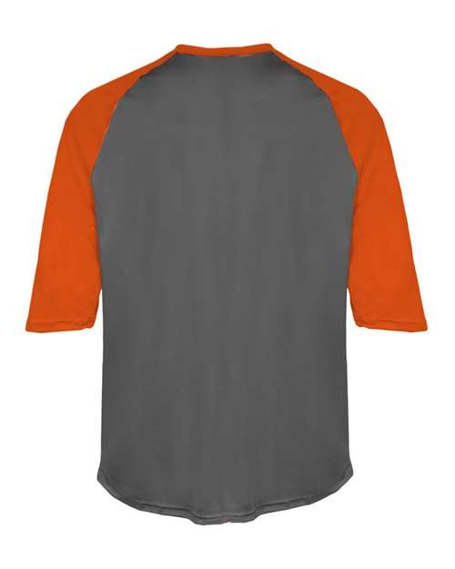 Youth B-Core Three-Quarter Sleeve Baseball T-Shirt - Graphite/ Burnt Orange Back