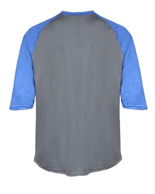 Youth B-Core Three-Quarter Sleeve Baseball T-Shirt - Graphite/ Royal Back