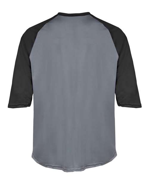 Youth B-Core Three-Quarter Sleeve Baseball T-Shirt - Graphite/ Black Back