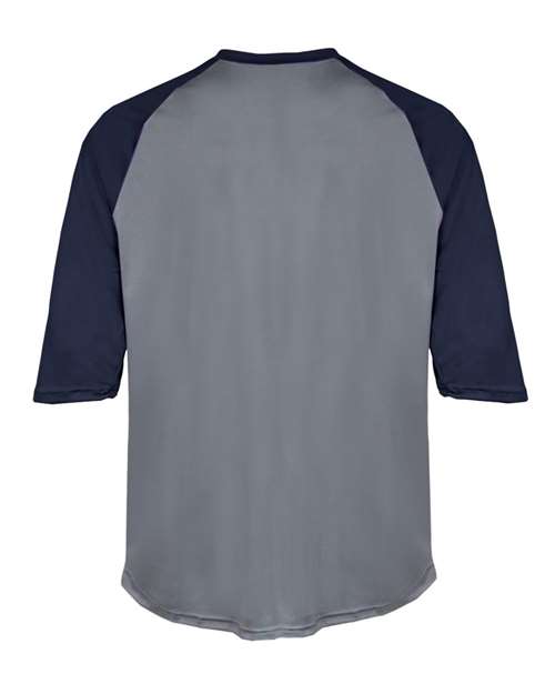 Youth B-Core Three-Quarter Sleeve Baseball T-Shirt - Graphite/ Navy Back