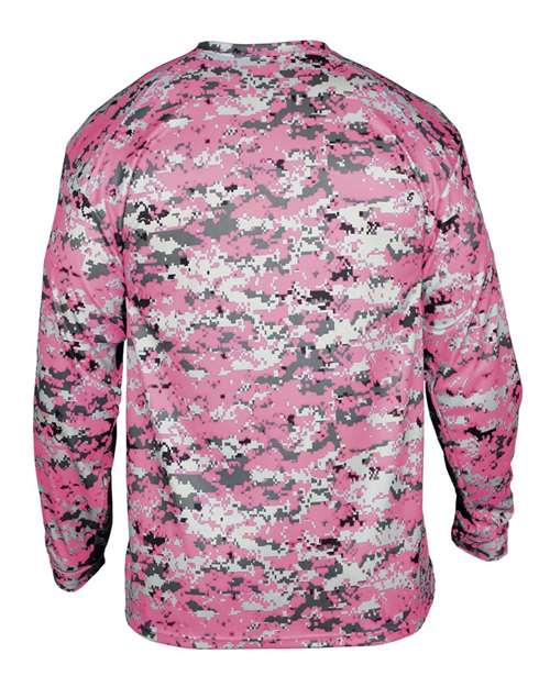 Men's Digital Camo Long Sleeve T-Shirt - Pink Digital Back