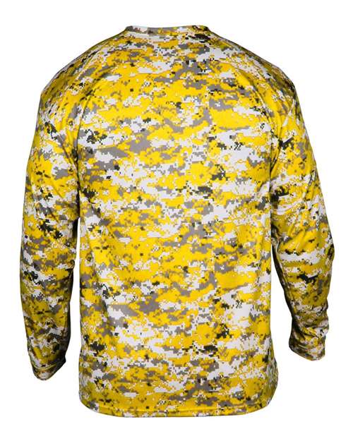 Men's Digital Camo Long Sleeve T-Shirt - Gold Digital Back