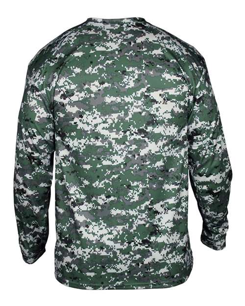 Men's Digital Camo Long Sleeve T-Shirt - Forest Digital Back