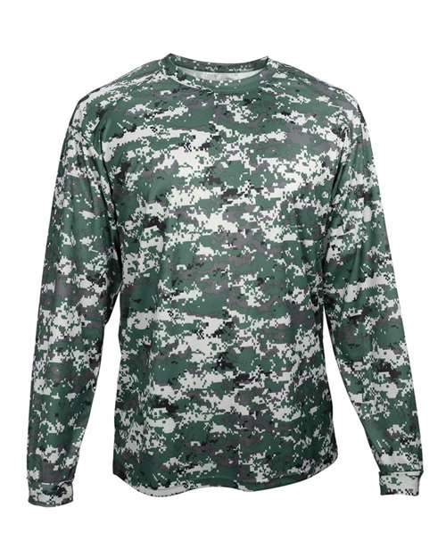 Men's Digital Camo Long Sleeve T-Shirt - Forest Digital Front