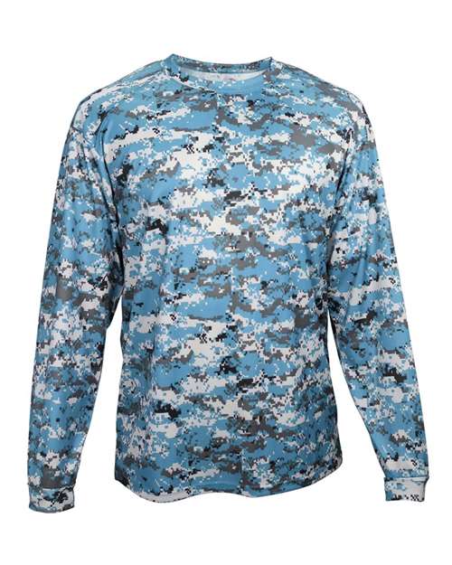 Men's Digital Camo Long Sleeve T-Shirt - Columbia Blue Digital Front