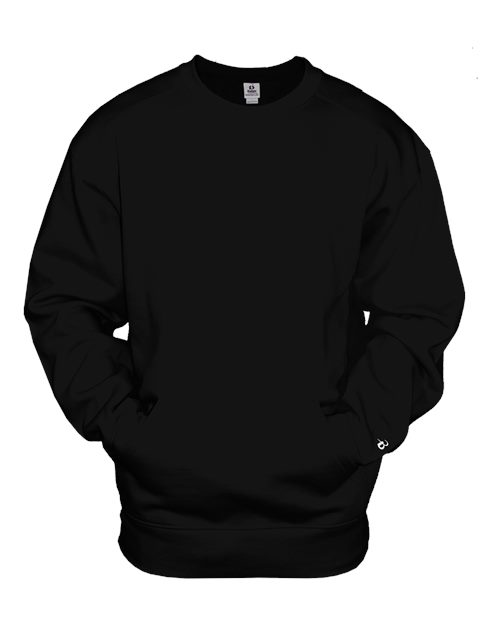 Unisex Pocket Crewneck Sweatshirt - Black Front