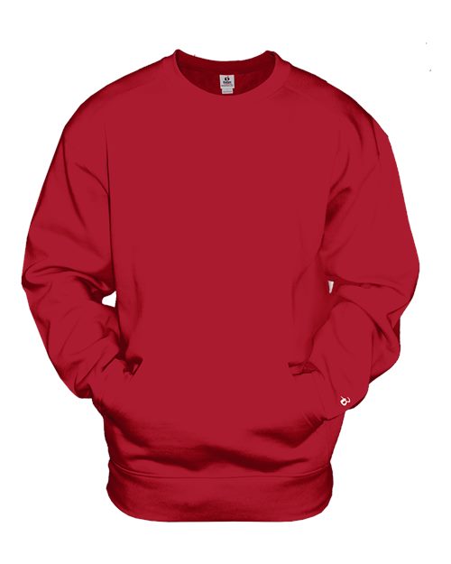 Unisex Pocket Crewneck Sweatshirt - Red Front