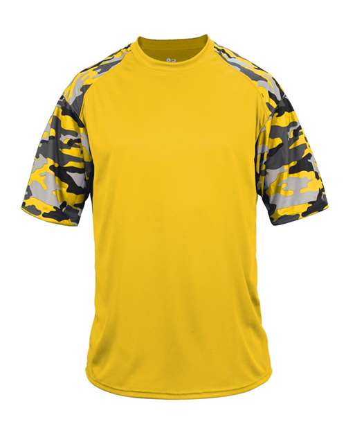 Youth Camo Sport T-Shirt - Gold/ Gold Camo Front
