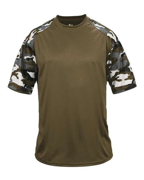 Youth Camo Sport T-Shirt - OD Green/ OD Green Camo Front