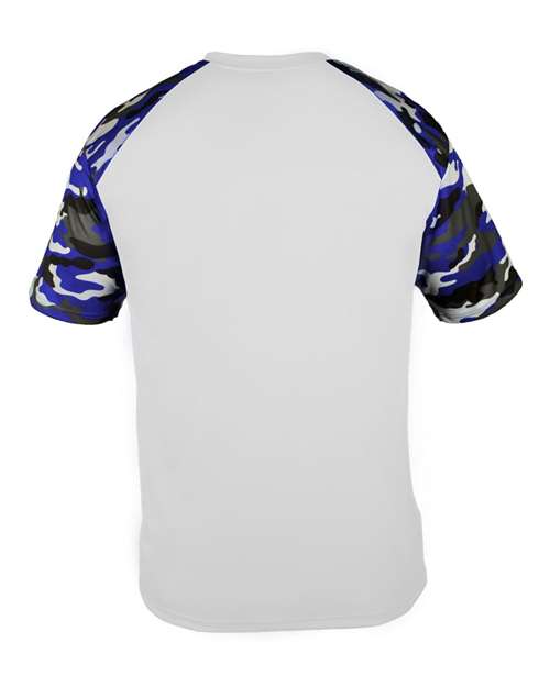 Youth Camo Sport T-Shirt - White/ Royal Camo Back