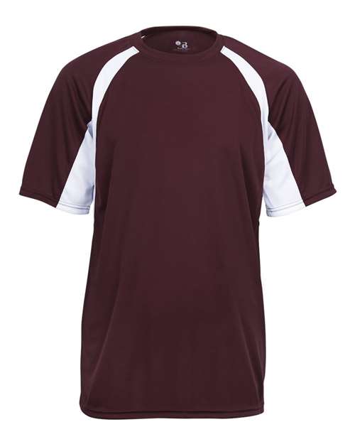 Youth B-Core Hook T-Shirt - Maroon/ White Front
