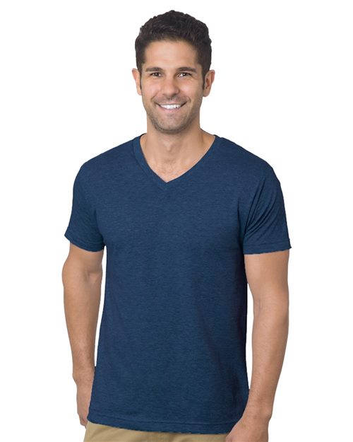 Unisex USA-Made V-Neck T-Shirt - Heather Charcoal Front