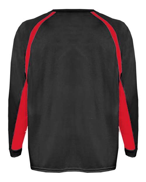 Youth B-Core Hook Long Sleeve T-Shirt - Black/ Red Back