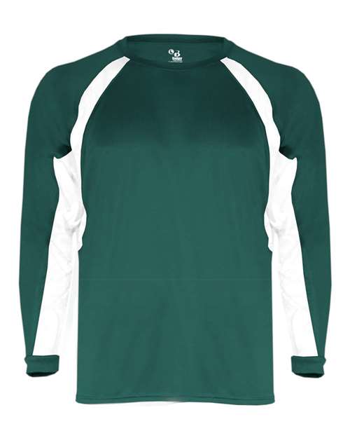 Youth B-Core Hook Long Sleeve T-Shirt - Forest/ White Front
