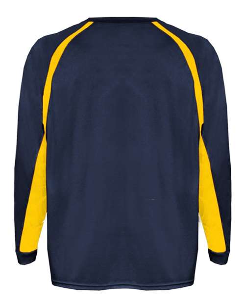 Youth B-Core Hook Long Sleeve T-Shirt - Navy/ Gold Back