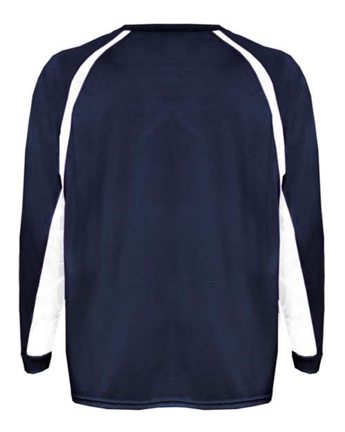 Youth B-Core Hook Long Sleeve T-Shirt - Navy/ White Back