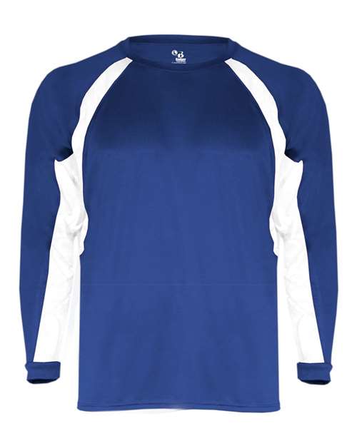 Youth B-Core Hook Long Sleeve T-Shirt - Royal/ White Front