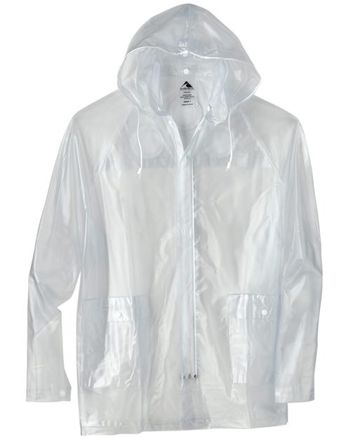 Men's Clear Hooded Rain Jacket - Clear Front